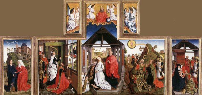unknow artist Nativity Triptych oil painting picture